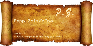 Papp Zoltána névjegykártya